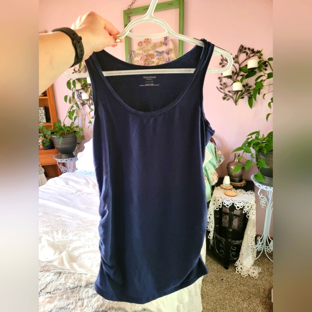 Motherhood Maternity Long Navy Tanktop